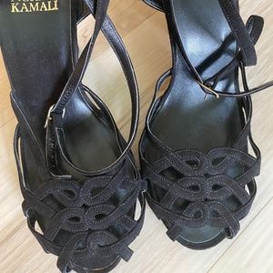 OMO Norma Kamali Vintage Suede Ankle Shoes -Black